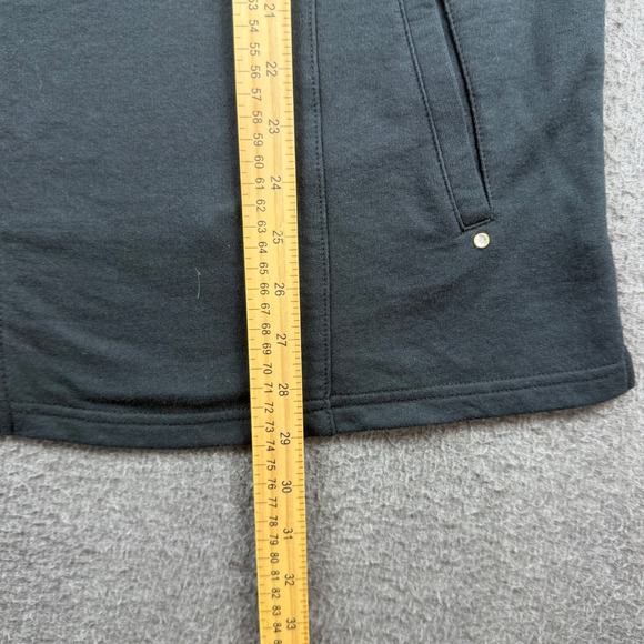 Quacker Factory Womens XL Black Zip Front Sweatshirt Vest Mock Neck Rhinestone - Picture 3 of 6